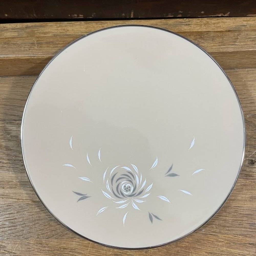 Flintridge China Bread Butter Plate Daybreak Tan Grey White Platinum Edge CA